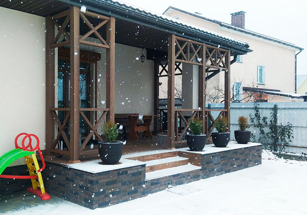 Терраса в стиле "Кантри" в д.Юхновка Терраса в стиле "Кантри" в д.Юхновка