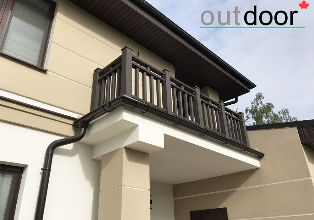 Ограждения ДПК для двух открытых лоджий в частном доме. Ограждения ДПК для двух открытых лоджий в частном доме.