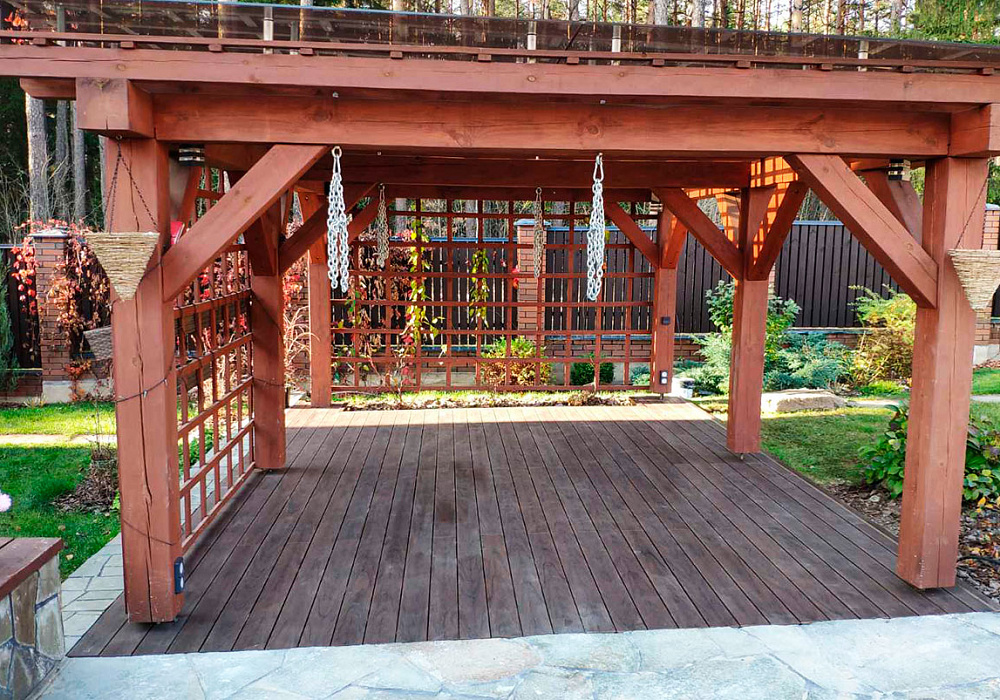 Реновация террасного настила в беседке. Реновация террасного настила в беседке.