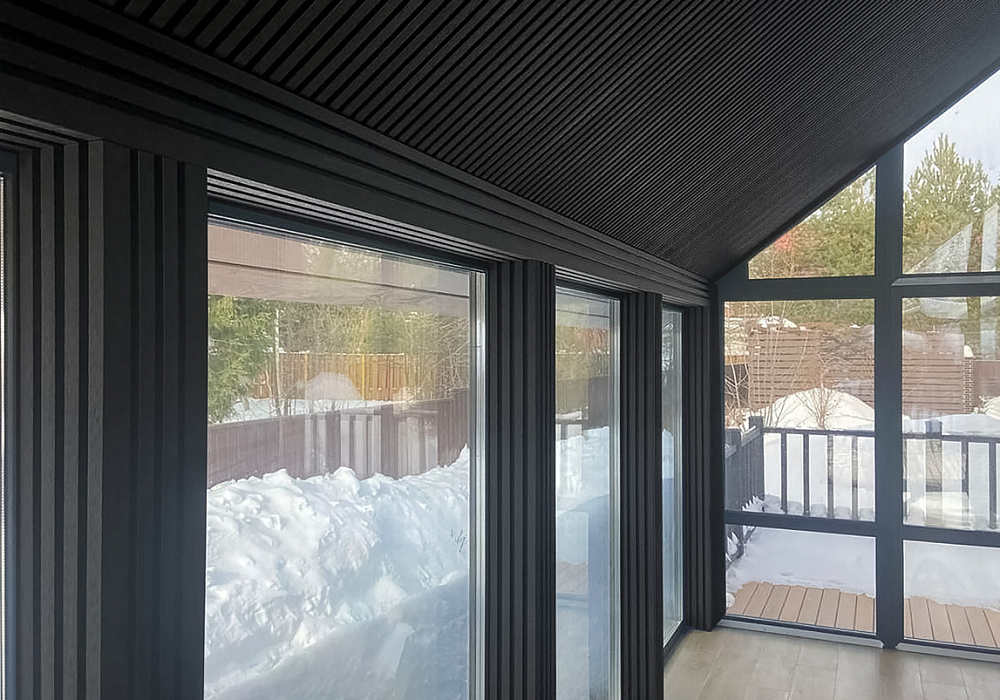 Обшивка беседки 3D-панелями ДПК Обшивка беседки 3D-панелями ДПК